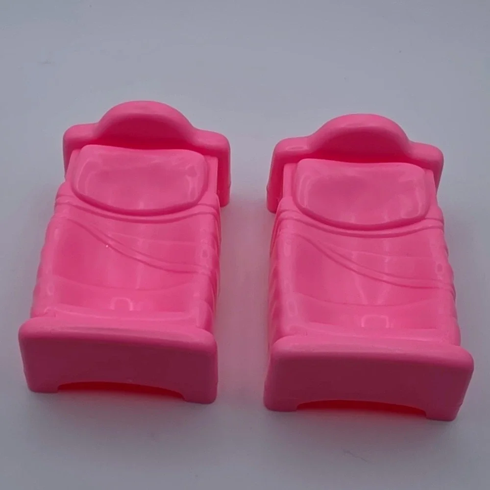Fisher Price Dollhouse Bed Set OS Pink Good 1996 F-P Inc